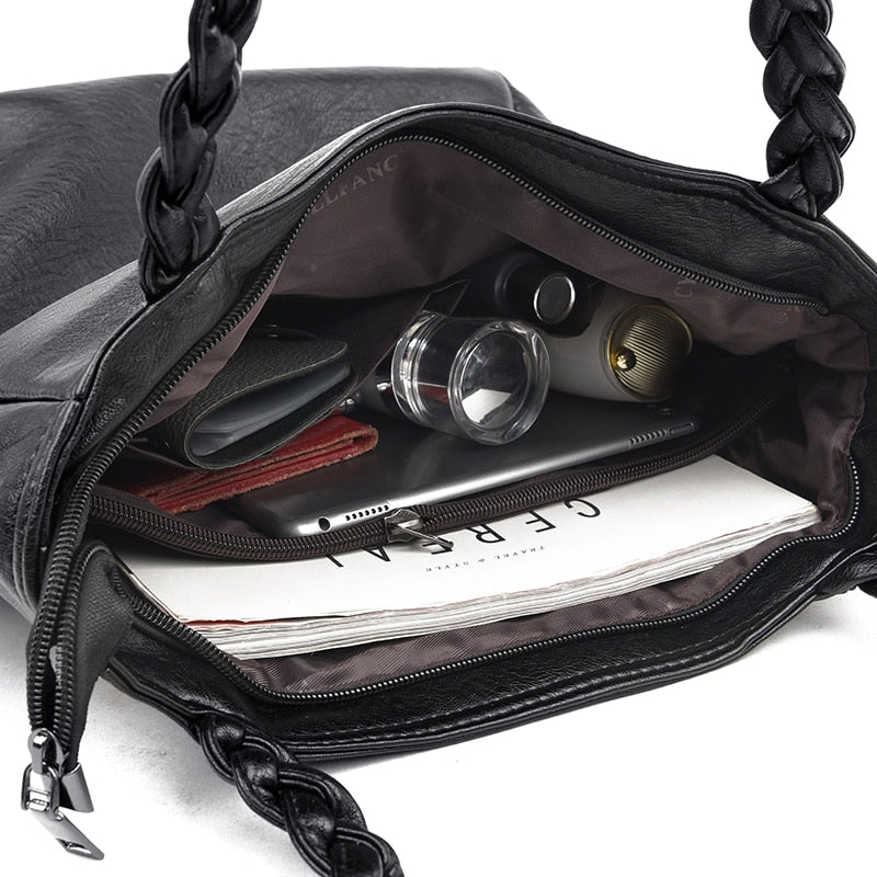 Casual Handbags Sets for Ladies High Quality Leather Shoulder Bag Large Capacity