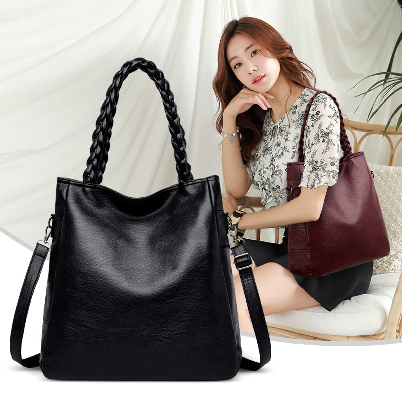 Casual Handbags Sets for Ladies High Quality Leather Shoulder Bag Large Capacity