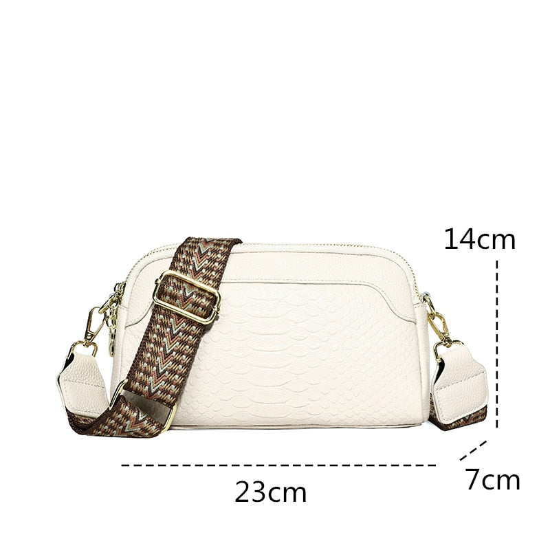 100% Cow Leather Crocodile Messenger Bag For Women Luxury High Quality