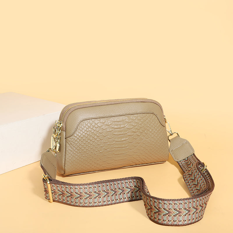 100% Cow Leather Crocodile Messenger Bag For Women Luxury High Quality