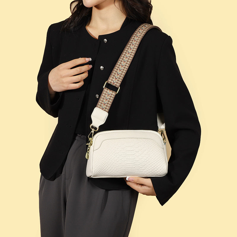 100% Cow Leather Crocodile Messenger Bag For Women Luxury High Quality