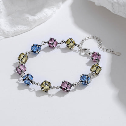 Zircon Colored Glass Ball Bracelet