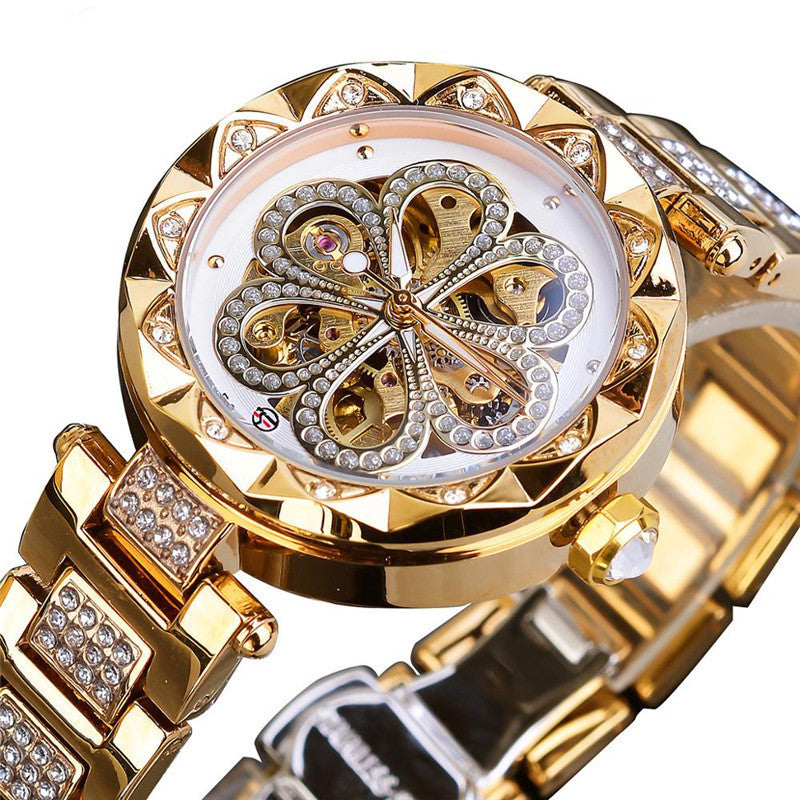 Ladies Watches Luxury Stainless Steel Clock