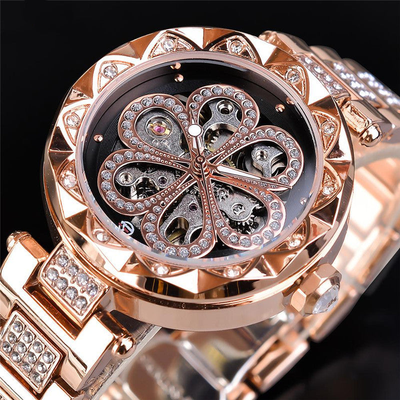 Ladies Watches Luxury Stainless Steel Clock