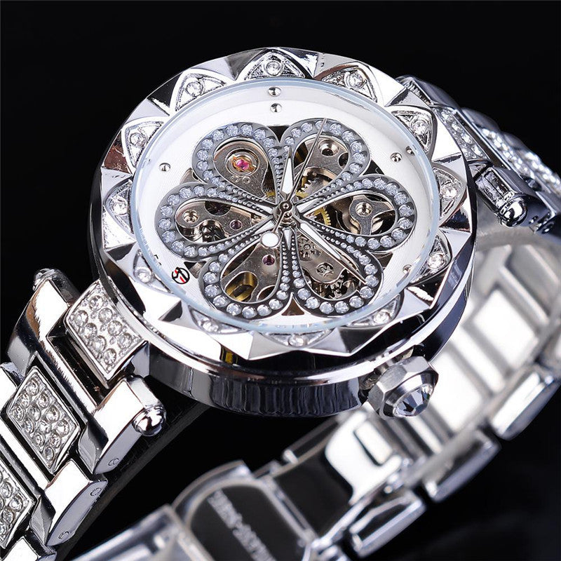 Ladies Watches Luxury Stainless Steel Clock