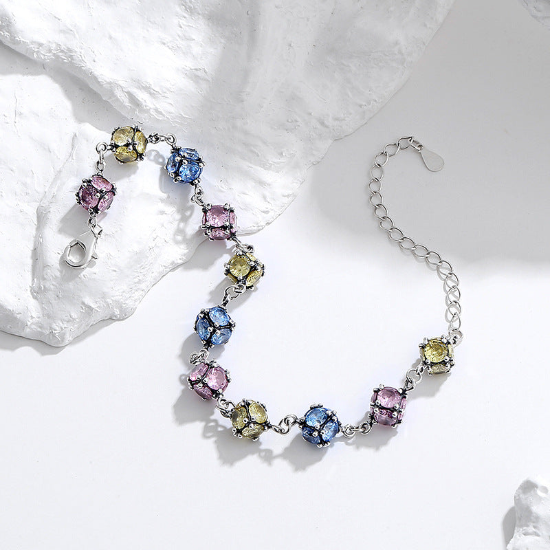 Zircon Colored Glass Ball Bracelet