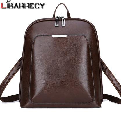 Leather Women's backpack Large Capacity