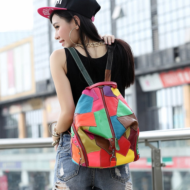 Women Genuine Leather Backpack