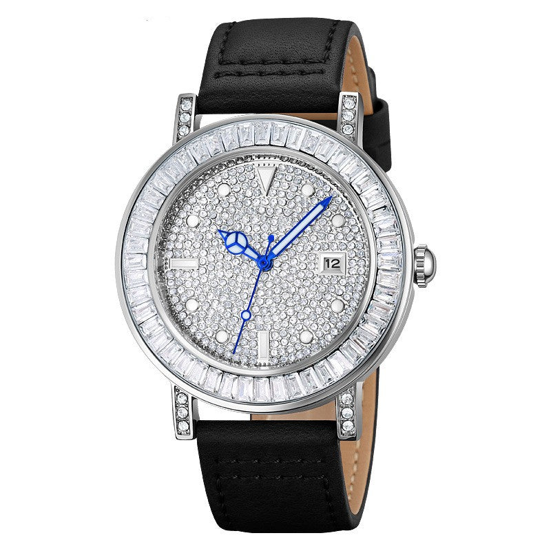 Luxury Women's Watch Round Diamond Quartz